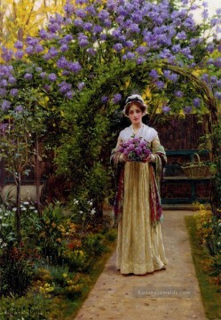 Lilac historischen Regency Edmund Leighton Ölgemälde